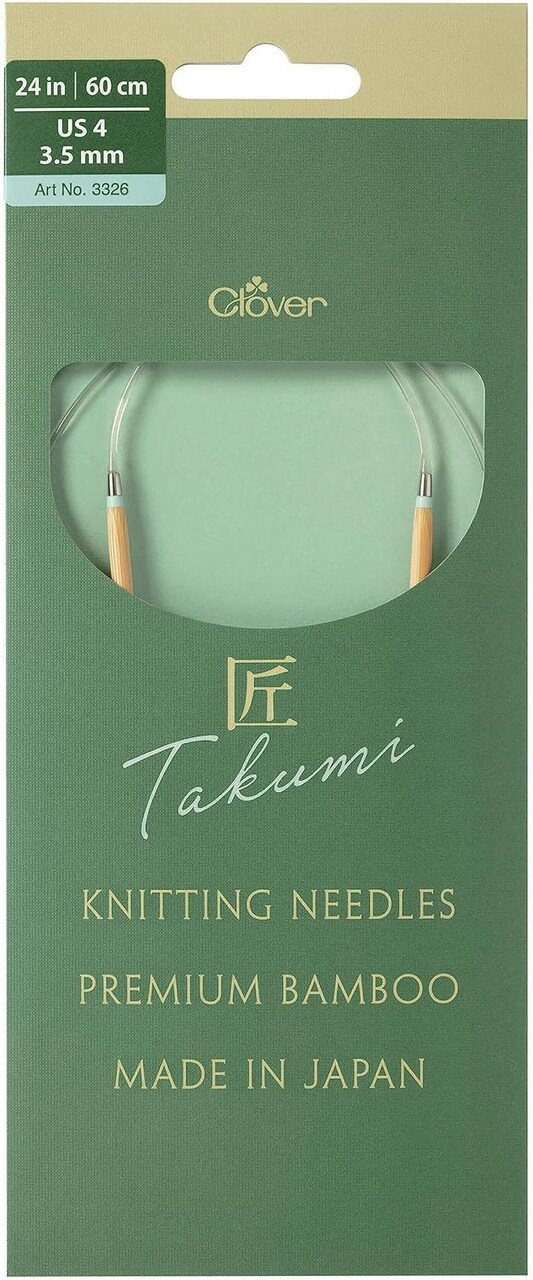 Clover Takumi Pro Bamboo Circular Knitting Needles 24"- US 0-15